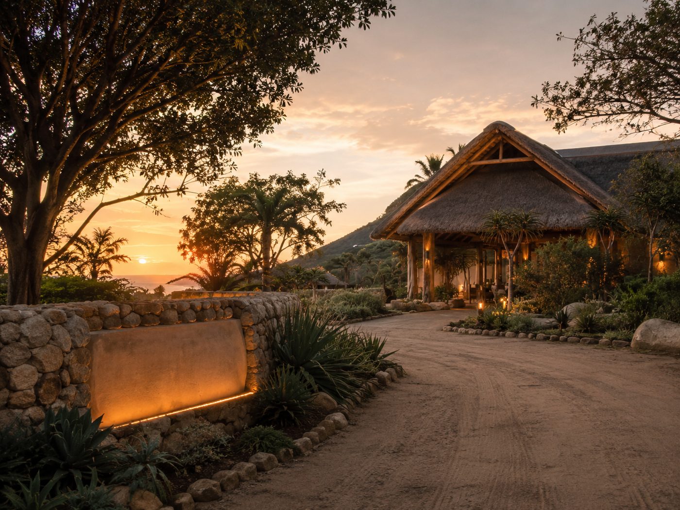 Premium accommodation entrance for a professional hospitality contact page